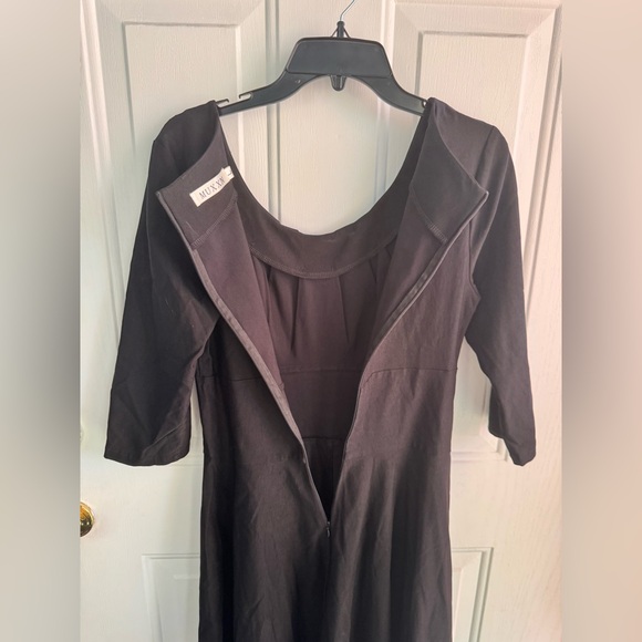 MUXXN Black Fit & Flare Dress – 3/4 Sleeve Size L - Picture 6 of 13